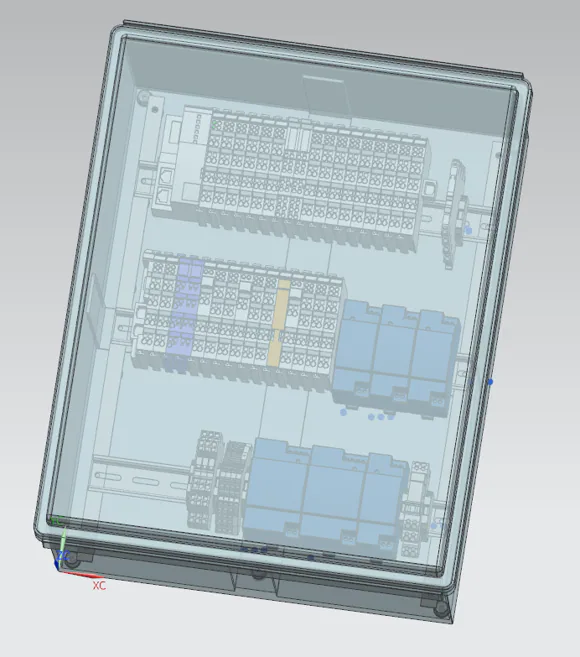 CAD model of test rig PLC & DAQ enclosure.
