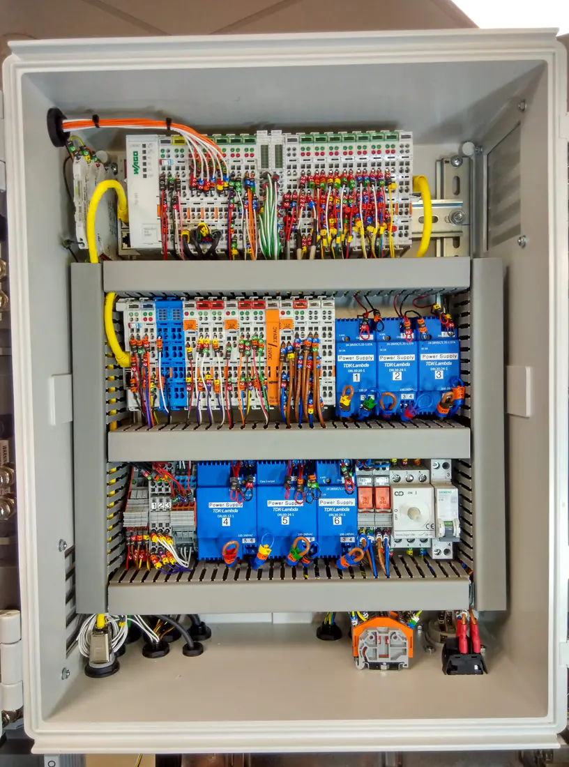 Constructed test rig PLC & DAQ enclosure.