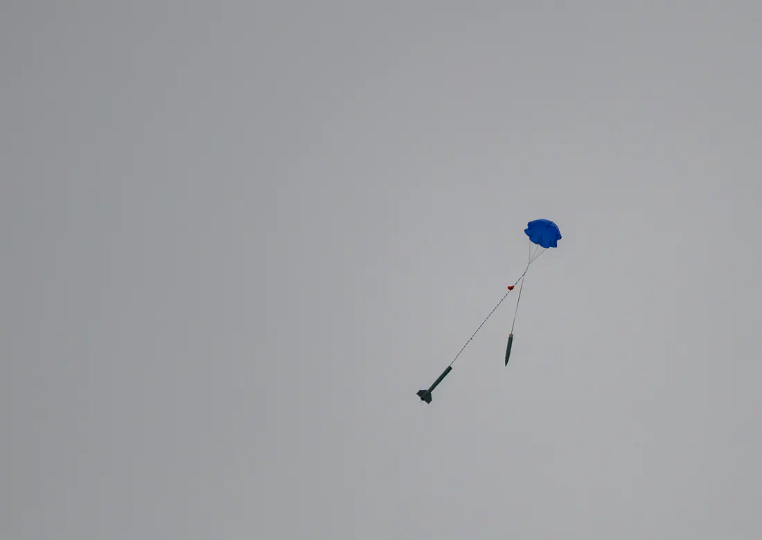 Recovery system of IRIS rocket in action.