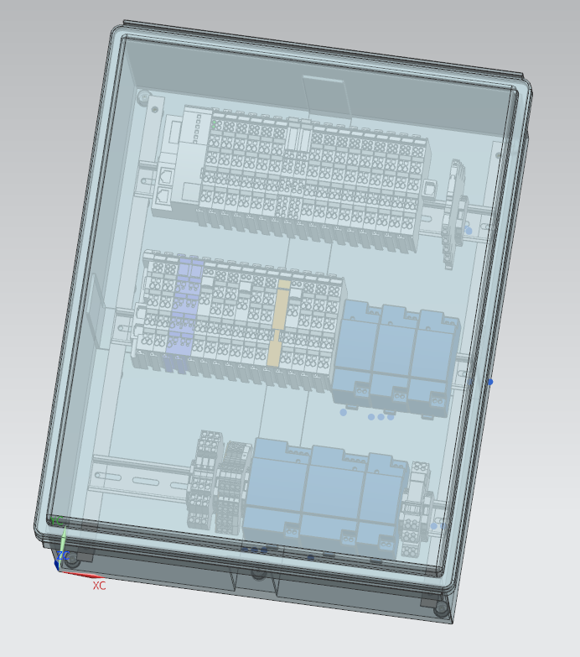 CAD model of test rig PLC & DAQ enclosure.
